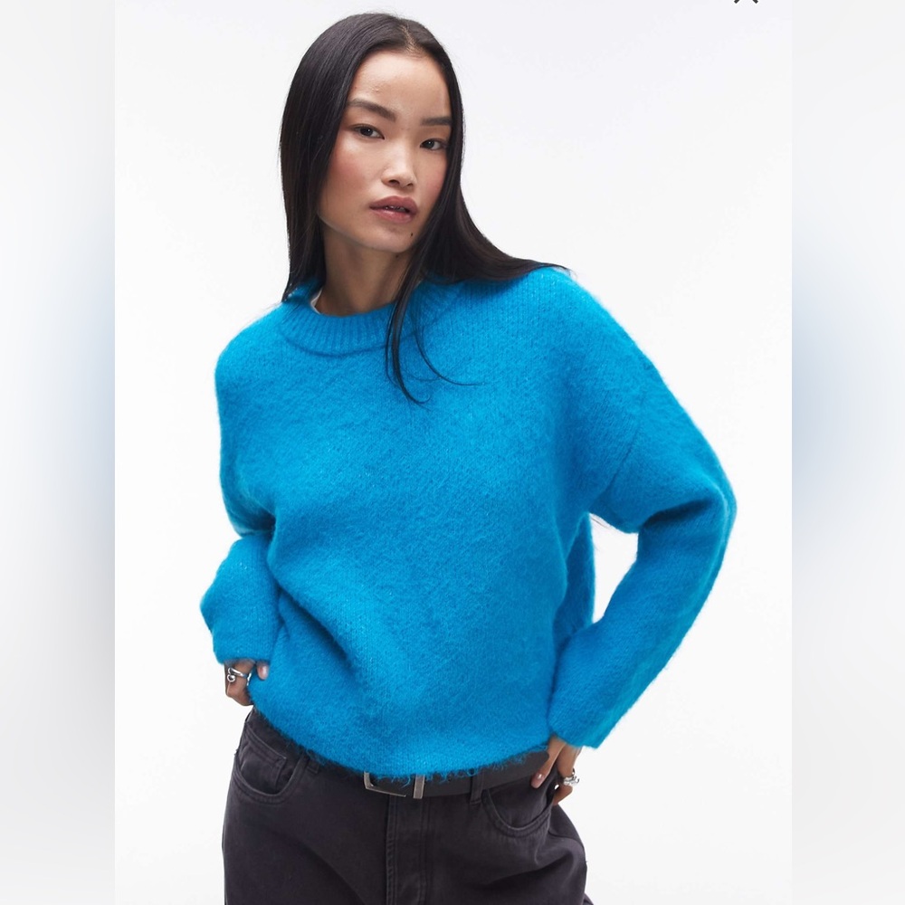 Topshop Bright Blue Crew Neck Sweater